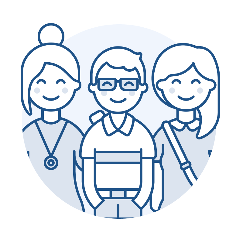 Illustration of three people together